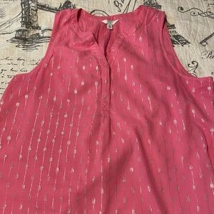 Crown & Ivy Pink and Silver shimmer sleeveless top